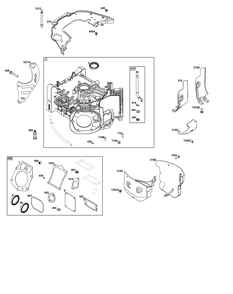 Cylinder Group Diagram and Parts List for 54E677-0003-J1 400000 - 699999 Briggs and Stratton Engine